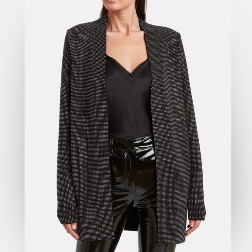 RtA Serge Crystal Rhinestone Embellished Studded Blingy Open-Front Cardigan XS